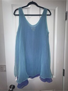 Victoria's Secret Aqua & Blue Layered Chiffon Top/mini dress